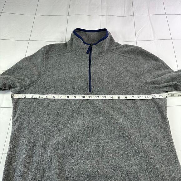 L.L.Bean Sweater Womens Large Gray Fleece 1/2 Zip Pullover Lightweight Cozy Camp - Picture 7 of 8